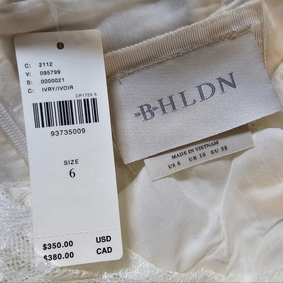 BHLDN Ivory Long-Sleeve High-Neck Lace Fit & Flare Mini Dress - Picture 14 of 14